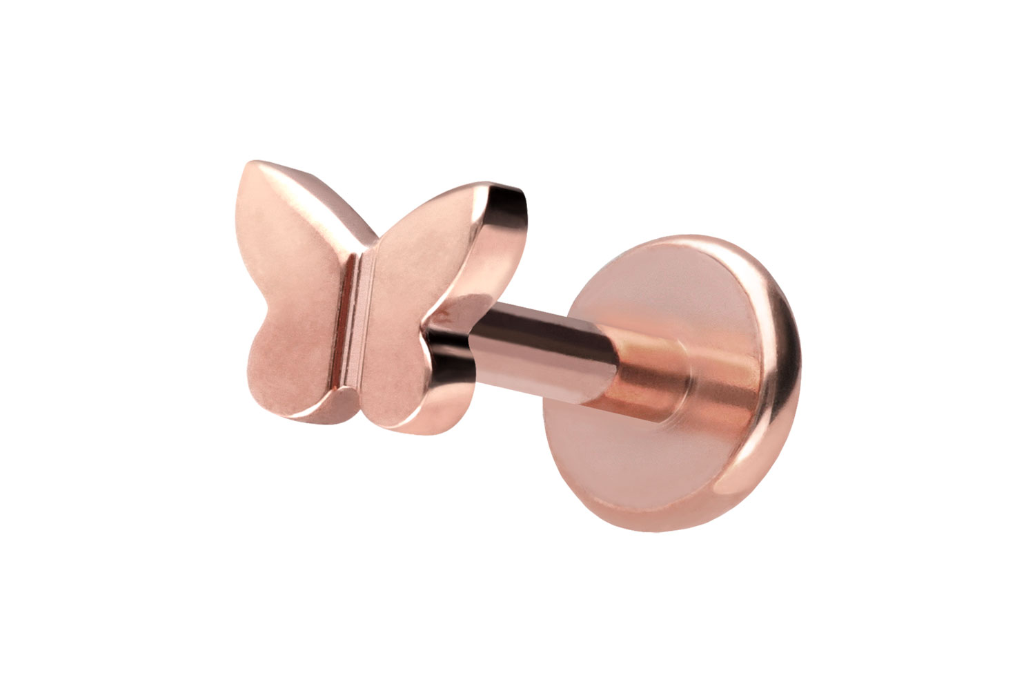 Titan Labret Piercing mit Push Fit SCHMETTERLING
